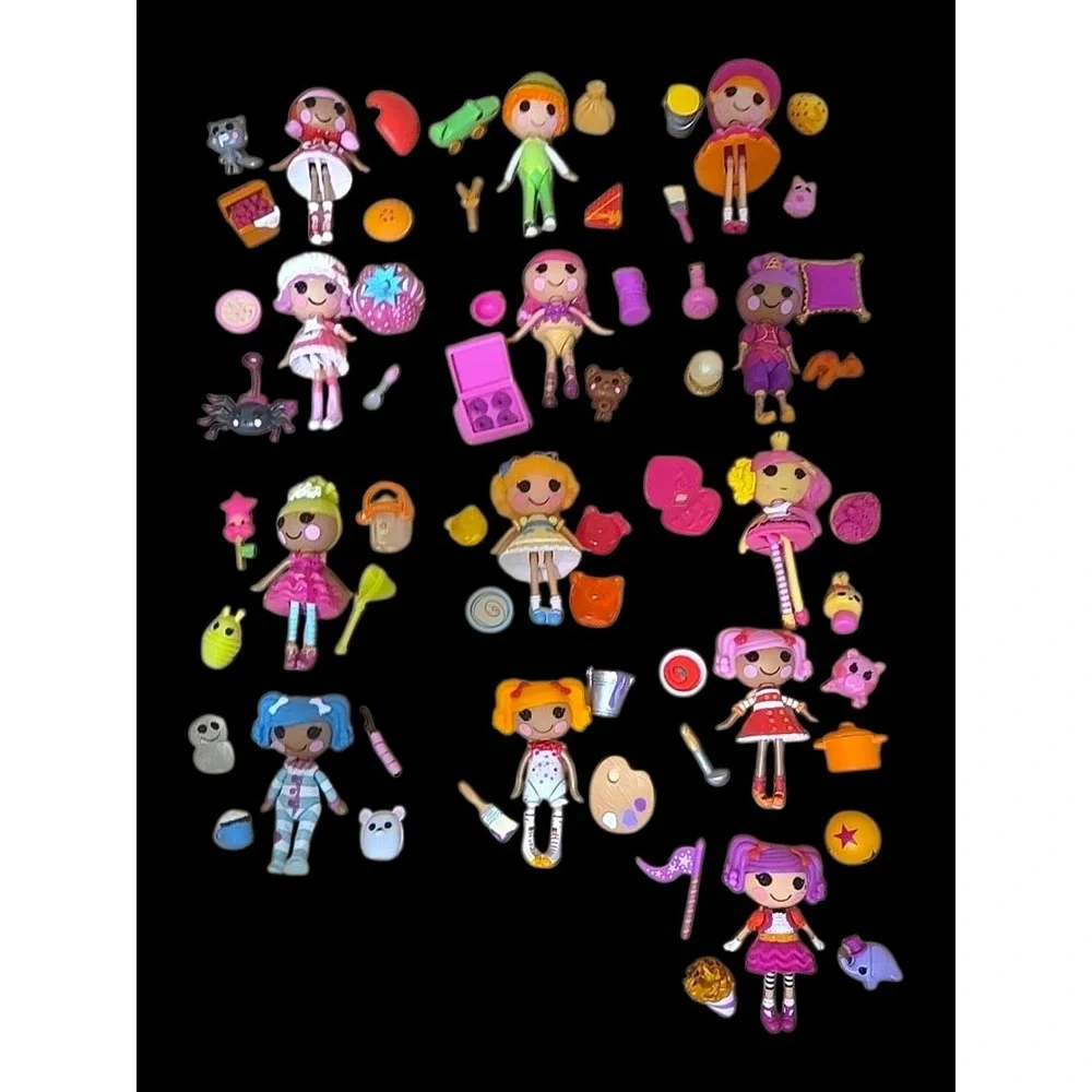 Lalaloopsy Tinies Lot 13 Sets 11 Complete Retired Dolls Accessories & House Case